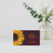 ひまわり素朴バーガンディーカントリーウッド 名刺 (スタンド正面)