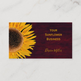 ひまわり素朴バーガンディーカントリーウッド 名刺