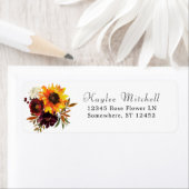 ひまわり素朴バーガンディ2フローラ差出人住所 ラベル (インサイチュ)