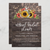 ひまわり素朴バービーズブレスバーチャルブライダルシャワー 招待状 (正面/裏面)