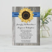ひまわり素朴バームウッドブルーリボン 招待状 (スタンド正面)