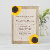 ひまわり素朴バーラップブライダルシャワー 招待状 (スタンド正面)