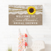 ひまわり素朴バーラップ&レースブライダルシャワー 横断幕 (インサイチュ)