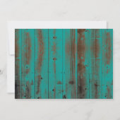 ひまわり素朴バーレルティール（緑がかった色）バーン女性のカーボーイスウィート16 招待状 (裏面)