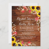 ひまわり素朴バーンウッドブライダルシャワーカード 招待状 (正面)