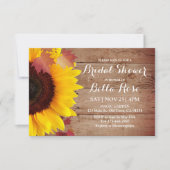 ひまわり素朴バーンウッドブライダルシャワーカード 招待状 (正面)