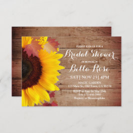 ひまわり素朴バーンウッドブライダルシャワーカード 招待状