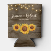 ひまわり素朴バーンウッド結婚ズクーラーボックス 缶クーラー (正面)