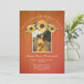 ひまわり素朴バーンウッド結婚ズブライダルシャワー 招待状 (スタンド正面)
