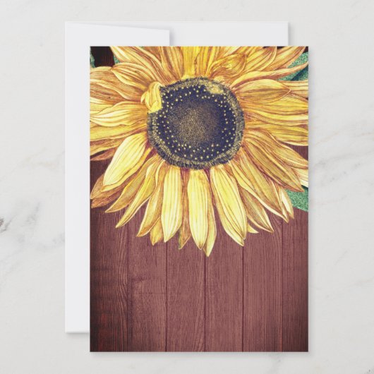 ひまわり素朴バーンウッド結婚ズブライダルシャワー 招待状 (裏面)