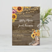 ひまわり素朴バーンウッド結婚式招待状 招待状 (スタンド正面)