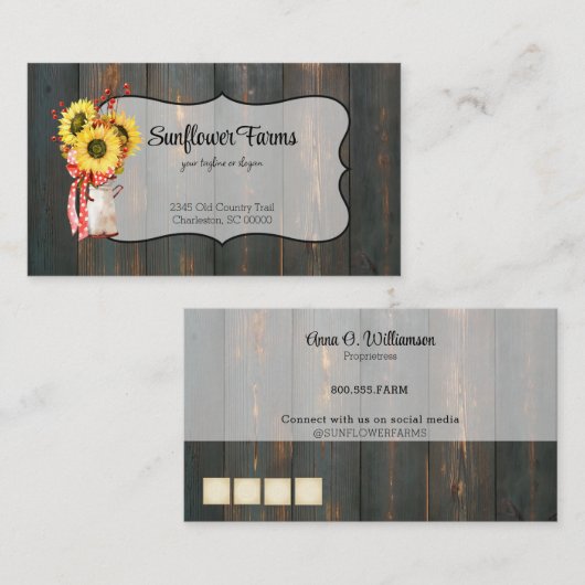 ひまわり素朴バーンウッド 名刺 (正面/裏面)