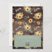 ひまわり素朴バーンウッドQRコード結婚ズ 招待状 (裏面)