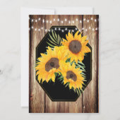 ひまわり素朴バーンドウッドブラックストリングライト 招待状 (裏面)