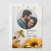 ひまわり素朴バーンドウッド写真 セーブザデート (裏面)