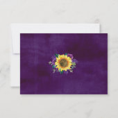 ひまわり素朴パープルバラフローラ結婚ズ 出欠カード (裏面)