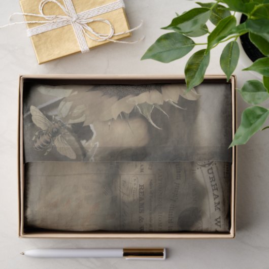 ひまわり素朴ビーファームエフェメラデクページ 薄葉紙 (ギフト)