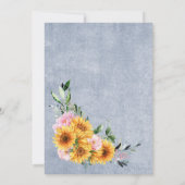 ひまわり素朴ピンクのローズ結婚アーチズ セーブザデート (裏面)