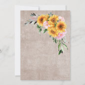 ひまわり素朴ピンクローズアーチブライダルシャワー 招待状 (裏面)