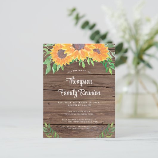 ひまわり素朴ファミリー懇親会 インビテーションポストカード (スタンド正面)