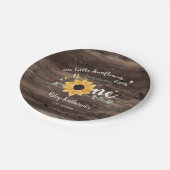 ひまわり素朴ファースト誕生日フローラ ペーパープレート (アングル)