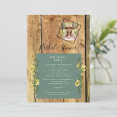 ひまわり素朴フォトセージブライダルシャワー 招待状 (スタンド正面)