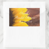 ひまわり素朴フォトブライダルシャワー 長方形シール (バッグ)