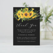 ひまわり素朴フォト悔やみや弔慰葬儀記念 サンキューカード (スタンド正面)