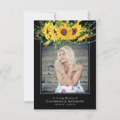 ひまわり素朴フォト悔やみや弔慰葬儀記念 サンキューカード (裏面)