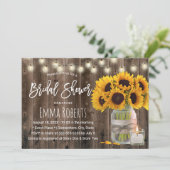 ひまわり素朴フラワーメイソンジャーブライダルシャワー 招待状 (スタンド正面)