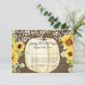 ひまわり素朴フローラかぼちゃトゥインクルライトRSVP 出欠カード (スタンド正面)