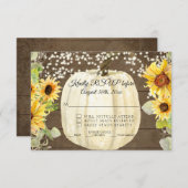 ひまわり素朴フローラかぼちゃトゥインクルライトRSVP 出欠カード (正面/裏面)