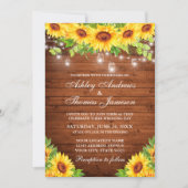 ひまわり素朴フローラウッドメイソンジャールライト 招待状 (正面)