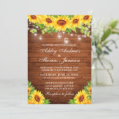 ひまわり素朴フローラウッドメイソンジャールライト 招待状 (スタンド正面)