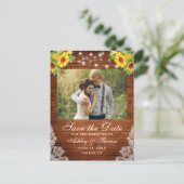 ひまわり素朴フローラウッドライトレース写真 案内ポストカード (スタンド正面)