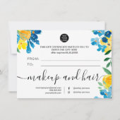 ひまわり素朴フローラギフト券 (裏面)