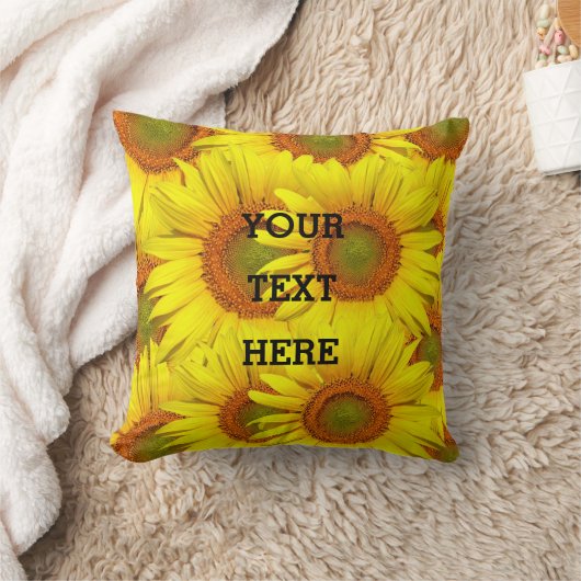 ひまわり素朴フローラサマーイエローウェディング クッション (ブランケット)