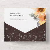 ひまわり素朴フローラストリングラ結婚イト オールインワン招待状 (裏面)