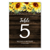 ひまわり素朴フローラストリングラ結婚イト テーブルナンバー (裏面)