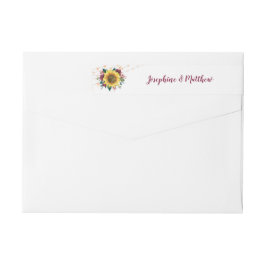 ひまわり素朴フローラストリングラ結婚イト ラップアラウンドラベル