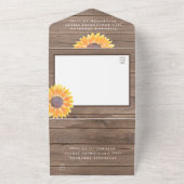 ひまわり素朴フローラバーンウッド結婚ズ オールインワン招待状 (外側)