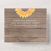 ひまわり素朴フローラバーンウッド結婚ズ オールインワン招待状 (裏面)