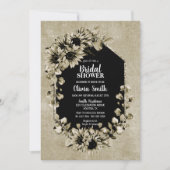 ひまわり素朴フローラブライダルシャワー 招待状 (正面)