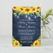 ひまわり素朴フローラブルーウッドメイソンジャールライト 招待状 (スタンド正面)