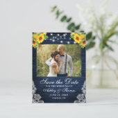 ひまわり素朴フローラブルーウッドライトフォト 案内ポストカード (スタンド正面)