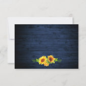 ひまわり素朴フローラブルーウッドライトレースRSVP 出欠カード (裏面)