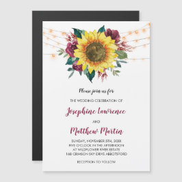 ひまわり素朴フローララ結婚イト マグネット招待状