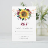 ひまわり素朴フローララ結婚イト 出欠カード (スタンド正面)