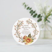 ひまわり素朴フローラリース感謝祭ディナー 招待状 (スタンド正面)