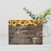 ひまわり素朴フローラワインバレルブライダルシャワー 招待状 (スタンド正面)
